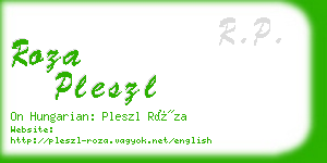 roza pleszl business card